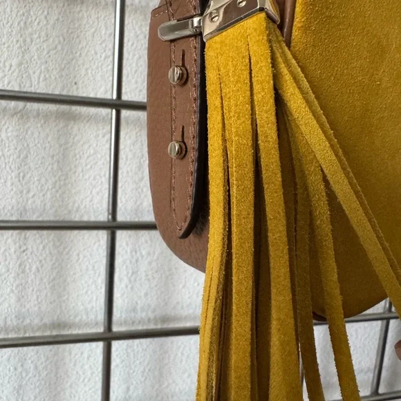 KATE SPADE Kourtney Suede Mustard Crossbody Bag - Picture 3 of 15